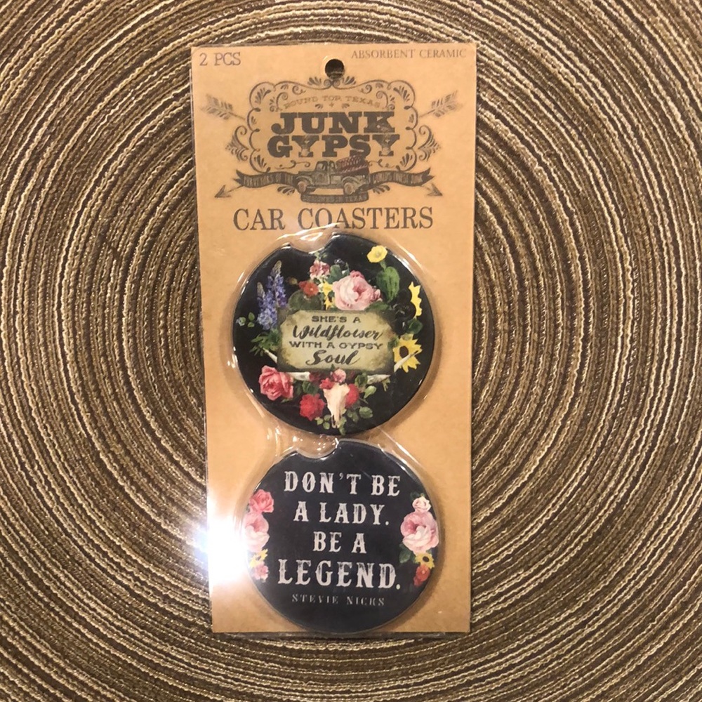 Junk Gypsy Car Coasters Absorbent Ceramic